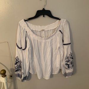 White off the shoulder long sleeve